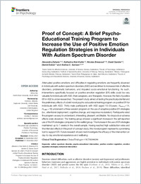 Zaharia et al. 2021. Proof of concept, a brief psycho-educational training program to increase the use of positive ERS in ASD_PV